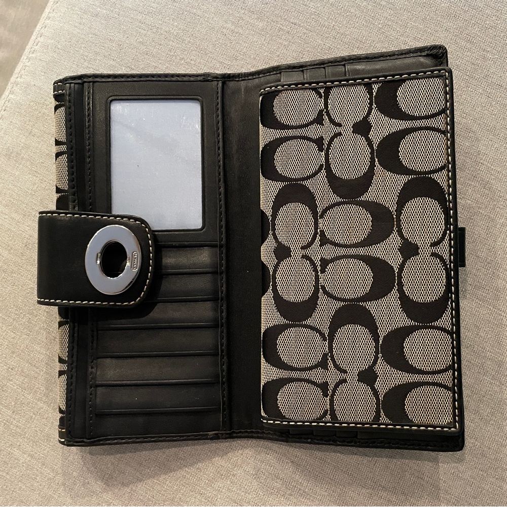 Coach bi-fold wallet with check book
